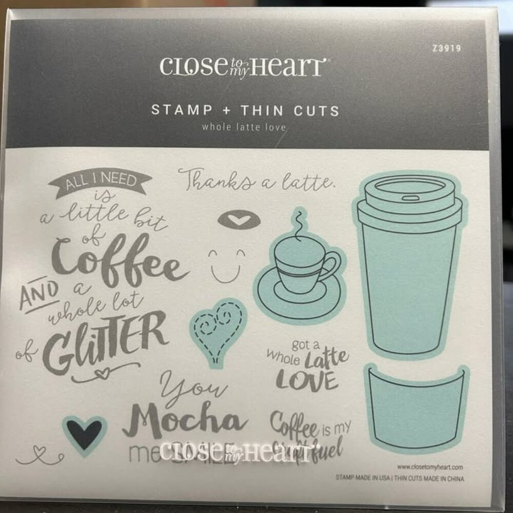 Close to My Heart "Whole Latte Love" Stamp & Die Set (Z3919)